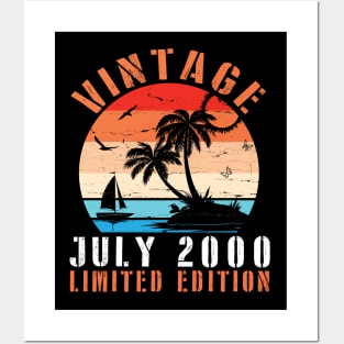 Vintage July 2000 Ltd Edition Happy Birthday Daddy Mom Uncle Brother Husband Cousin Son 20 Years Old Posters and Art